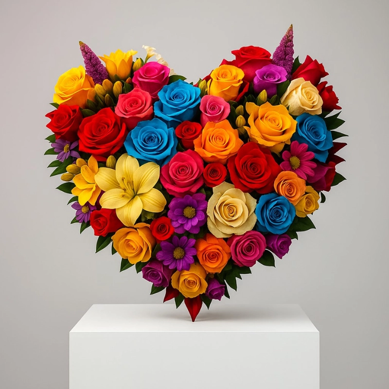 I Love You Heart Flower Bouquet